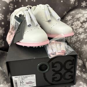 G/FORE Women's White Athletic Shoes with Pink Soles